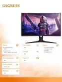 AOC Monitor C24G2AE/BK 23.6 cala VA Curved 165Hz HDMIx2 DPx2