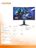 AOC Monitor C32G2ZE/BK 31.5 cala VA Curved 240Hz HDMIx2 DP