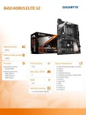 Gigabyte Płyta główna B450 AORUS ELITE V2 AM4 4DDR4 DVI/HDMI/M.2 ATX