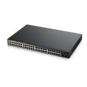 Zyxel Przełącznik zarządzalny GS1900-48HP v2, 48-port GbE L2 Smart Switch 170W rack GS1900-48HPv2