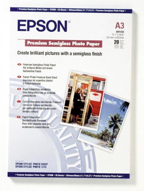 Epson Papier Photo Premium Semi Glossy A3/ 20 arkuszy / 251 g/m2