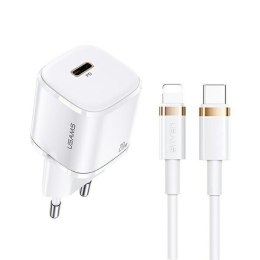 USAMS Ładowarka sieciowa 1xUSB-C T36 20W + kabel Lightning PD 3.0 Fast Charging