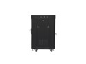 Lanberg Szafa instalacyjna Rack stojąca 19 15U 600X600 czarna, drzwi sklane (flat pack)