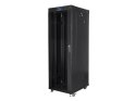Lanberg Szafa instalacyjna rack stojąca 19 37u 600x800 czarna, drzwi szklane lcd (Flat pack)