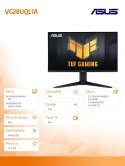 Asus Monitor 28 cali VG28UQL1A IPS UHD 4K 450cd/m2/100MLN:1/ 144Hz 2xHDMI2.0 2XHDMI2.1 DP 3XUSB Głośnik PIVOT G-SYNC