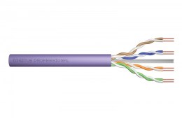 Digitus Kabel teleinformatyczny instalacyjny kat.6, U/UTP, Dca, drut, AWG 23/1, LSOH, 100m, fioletowy