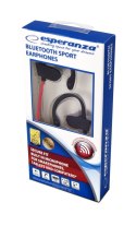 Esperanza Słuchawki Bluetooth sportowe Czarno-czerwone