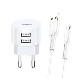 USAMS Ładowarka sieciowa T20 2xUSB 2,1A Kabel USB-C