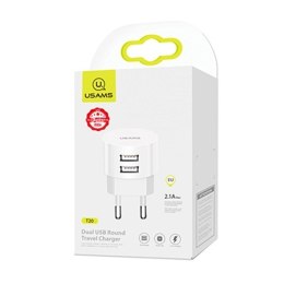 USAMS Ładowarka sieciowa T20 2xUSB 2,1A Kabel USB-C