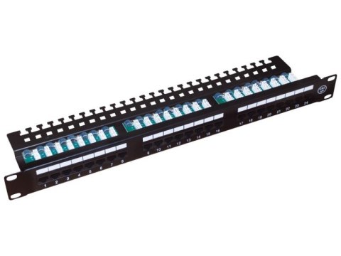 ALANTEC Patch panel UTP kat.5e 24 porty LSA z półką 1U