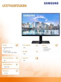 Samsung Monitor 27 cali T450FZ IPS 1920x1080 FHD 16:9 2xHDMI 1xDP 2xUSB 2.0 5ms 75Hz HAS+PIV głośniki płaski 3YOn-Site