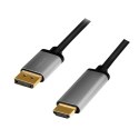 LogiLink Kabel DisplayPort 4K/60 Hz,DP do HDMI aluminiowy 2m