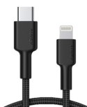 AUKEY CB-CL02 kabel Lightning - USB-C 1,2m MFi Apple USB-PD nylonowy oplot czarny