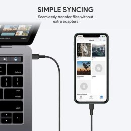 AUKEY CB-CL02 kabel Lightning - USB-C 1,2m MFi Apple USB-PD nylonowy oplot czarny