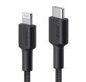 AUKEY CB-CL03 kabel Lightning - USB-C 2m MFi Apple USB-PD nylonowy oplot czarny