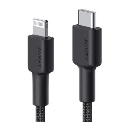 AUKEY CB-CL03 kabel Lightning - USB-C 2m MFi Apple USB-PD nylonowy oplot czarny