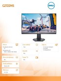 Dell Monitor G2722HS 27 cali Gsync/FreeSync 165Hz IPS LED Full HD (1920 x 1080)/16:9/DP 1.2/HDMI/3Y AES&PPG