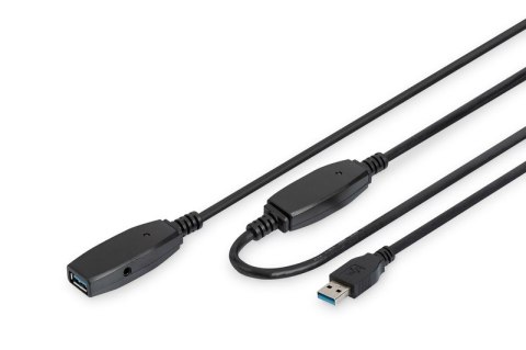 Digitus Kabel przedłużający USB 3.0 SuperSpeed Typ USB A/USB A M/Ż aktywny Czarny 10m