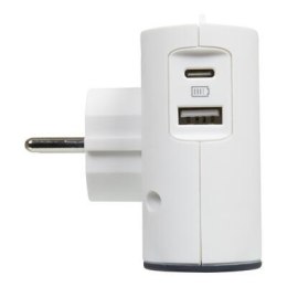 Legrand Rozgałęziacz 2x2P+USB AC Biało/czarny