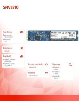 Synology Dysk SSD SATA 800GB M2 22110 SNV3510-800G