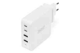 Digitus Uniwersalna 4-portowa ładowarka sieciowa 100W, 2x USB-C, 2x USB-A, PD 3.0 Biała