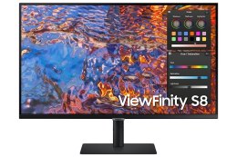 Samsung Monitor 32 cale ViewFinity S80PX IPS 3840x2160 UHD 16:9 1xHDMI 1xDP 1xUSB-C (90W) 3xUSB 3.0 LAN 5ms PinP/PbyP 60Hz HAS+PIV płask