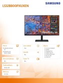 Samsung Monitor 32 cale ViewFinity S80PX IPS 3840x2160 UHD 16:9 1xHDMI 1xDP 1xUSB-C (90W) 3xUSB 3.0 LAN 5ms PinP/PbyP 60Hz HAS+PIV płask