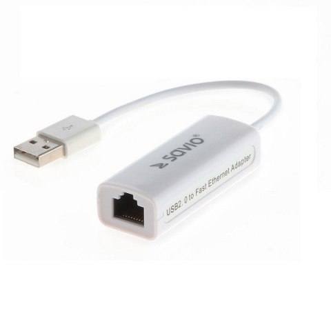 Savio Adapter USB LAN 2.0 - Fast Ethernet (RJ45), blister, CL-24
