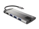 Natec Stacja dokująca Multiport Fowler Plus USB-C PD, 3x USB 3.0, HDMI 4K, RJ45, SD, micro SD