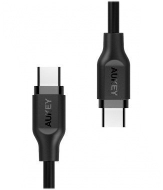AUKEY CB-CC1P OEM kabel USB-C - USB-C 1m 60W PD 3A 5Gbps 20V PVC czarny