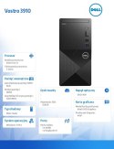 Dell Komputer Vostro 3910 MT Win11Pro i3-12100/8GB/256GB SSD/Intel UHD 730/DVD RW/WLAN + BT/Kb/Mouse/3YPS