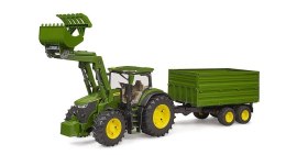 BRUDER Traktor John Deere 7R 350 z ładowaczem i przyczepą