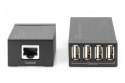 Digitus Przedłużacz/Extender HUB 4 porty USB 2.0 po skrętce kat. 5e/7, do 50m