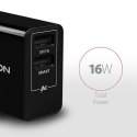 AXAGON ACU-DS16 Ładowarka sieciowa, SMART 16W, 2x port USB-A, 5V/2.2A + 5V/1A