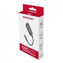 AXAGON ADE-TRC Karta sieciowa Gigabit Ethernet adapter, USB-C 3.2 Gen 1, instalacja automatyczna, metalowy, tytanowa szarość