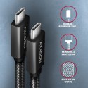 AXAGON BUCM32-CM10A Kabel USB-C - USB-C 3.2 Gen 2, 1m, PD 100W, 5A, 4K HD, ALU, oplot, czarny