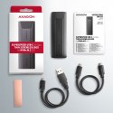 AXAGON EEM2-GTSA Obudowa zewnętrzna aluminiowa bezśrubowa, USB-C 3.2 GEN 2 M.2 NVMe SSD, kabel USB C-C + C-A