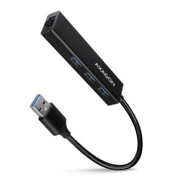 AXAGON HMA-GL3A Wieloportowy hub 3x USB-A + GLAN, USB3.2 Gen 1, metalowy, 20cm USB-A kabel