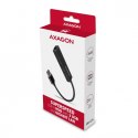 AXAGON HMA-GL3A Wieloportowy hub 3x USB-A + GLAN, USB3.2 Gen 1, metalowy, 20cm USB-A kabel