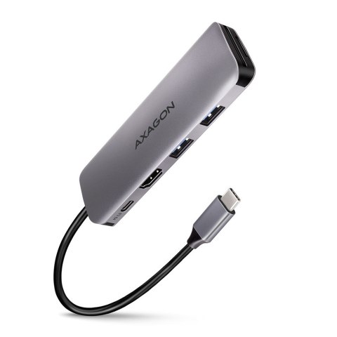 AXAGON HMC-5 Wieloportowy hub 2x USB-A, HDMI, SD/microSD, USB 3.2 Gen 1, PD 100W, 20cm USB-C kabel