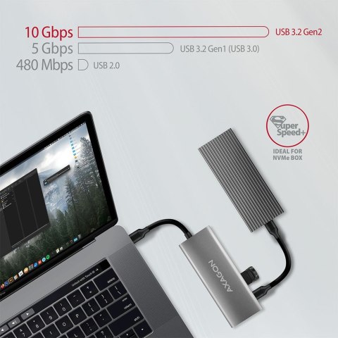 AXAGON HMC-5G2 Wieloportowy hub USB 5in1, 10Gbps, 2x USB-A + 2x USB-C + HDMI 4K/60Hz, PD 100W, 13cm USB-C kabel