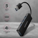 AXAGON HUE-G1A Hub 4-portowy USB 3.2 Gen 1 SLIM, kabel Type-A 14cm