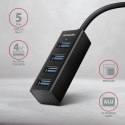 AXAGON HUE-M1AL Hub 4-portowy Mini metalowy USB 3.2 Gen 1, 1.2m USB-A kabel