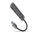 AXAGON HUE-MSA Hub 4-portowy USB 3.2 Gen 1 switch, metalowy, 20cm USB-A kabel, microUSB dodatkowe zasilanie