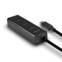 AXAGON HUE-S2C Hub 4-portowy USB 3.2 Gen 1 charging hub, 40cm USB-C kabel, microUSB dodatkowe zasilanie