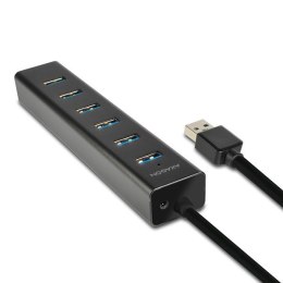 AXAGON HUE-SA7BP Hub 7-portowy USB 3.2 GEN 1 aluminum charging hub, AC adapter