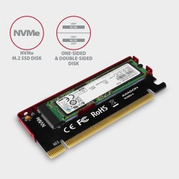 AXAGON PCEM2-S Adapter wewnętrzny PCIe x16, 1x M.2 NVMe M-key slot aluminiowa osłona