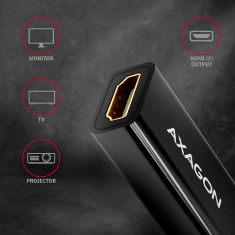 AXAGON RVD-HI14N Adapter aktywny Displayport -> HDMI 1,4, 4K/30Hz, kabel 18cm