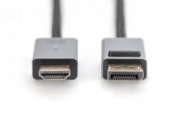 Digitus Kabel adapter DisplayPort - HDMI 4K 30Hz DP/HDMI M/M 3m