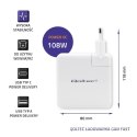 Qoltec Ładowarka GaN FAST 108W | 5-20V | 3-4.7A | USB C | Biała